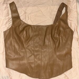 Abercrombie and Fitch Brown Vegan Leather Corset Top